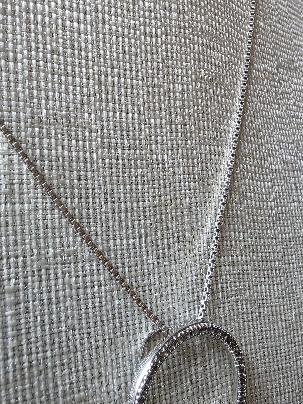 925 sterling silver pave eternity circle pendant 18" necklace - Picture 9 of 16